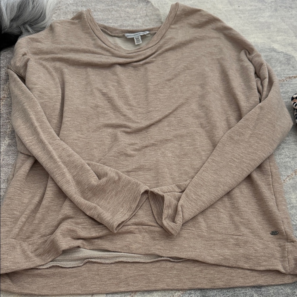 American Eagle Outfitters Beige Long Sleeve Top